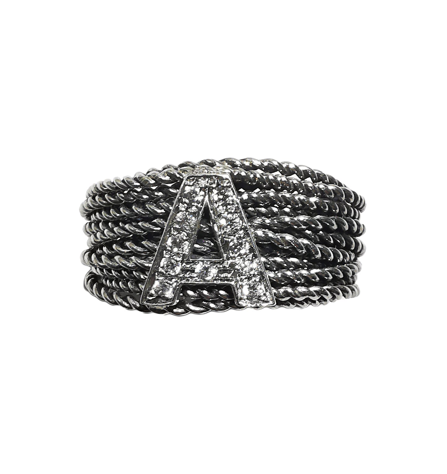 Anello Filo intrecciato con iniziale